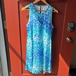 Calvin Klein Blue & White Sleeveless Dress